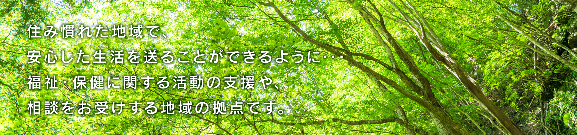 住み慣れた地域で、安心した生活を送ることができるように…